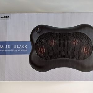 Zyllion ZMA-13 Black Shiatsu Massage Pillow with Heat